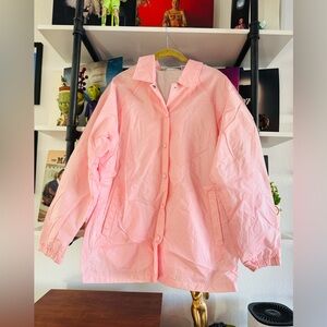 Vintage Y2K 90s Blair pink button up windbreaker jacket